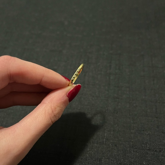 Gold-colour ring with four little stones in size 7 - Picture 3 of 3